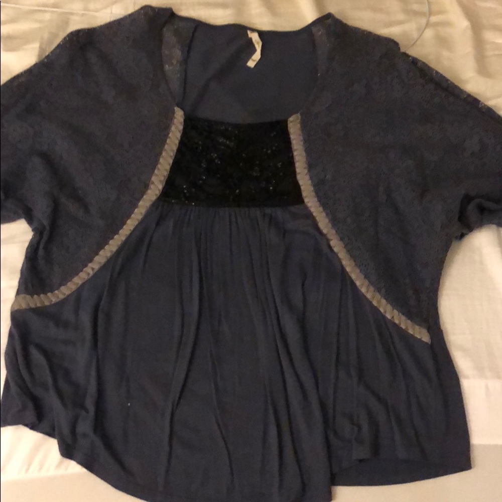 lace and embroidered top